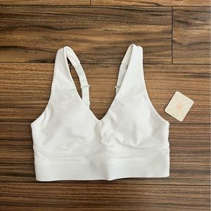White Fabletics Sports Bra